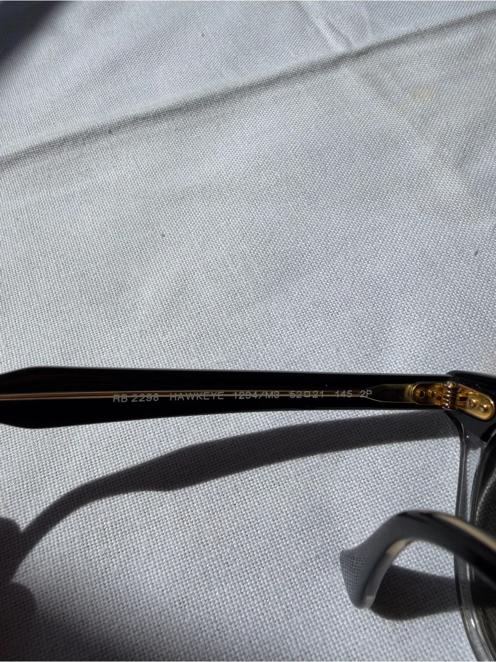 Ray-Ban Hawkeye RB2298 Black & Clear Frame Sunglasses